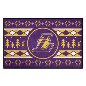 Wholesale-Los Angeles Lakers Holiday Sweater Starter Mat NBA Accent Rug - 19" x 30" SKU: 26828