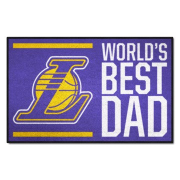 Wholesale-Los Angeles Lakers Starter Mat - World's Best Dad NBA Accent Rug - 19" x 30" SKU: 31190