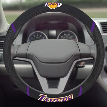 Wholesale-Los Angeles Lakers Steering Wheel Cover NBA Universal Fit - 15" x 15" SKU: 14795