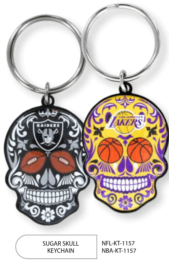 {{ Wholesale }} Los Angeles Lakers Sugar Skull Keychains 