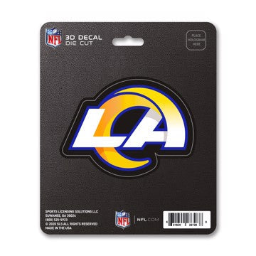 Wholesale-Los Angeles Rams 3D Decal NFL 1 piece - 5” x 6.25” (total) SKU: 62791
