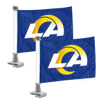 Wholesale-Los Angeles Rams Ambassador Flags NFL Mini Auto Flags - 2 Piece - 4" x 6" SKU: 61885