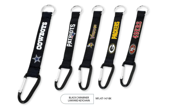 {{ Wholesale }} Los Angeles Rams Black Carabiner Lanyard Keychains 