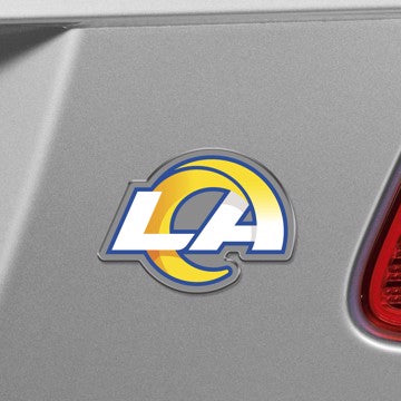 Wholesale-Los Angeles Rams Embossed Color Emblem 2 NFL Exterior Auto Accessory - Aluminum Color SKU: 60617