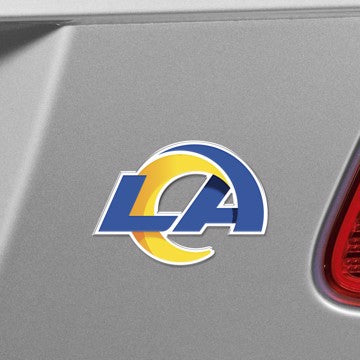 Wholesale-Los Angeles Rams Embossed Color Emblem NFL Exterior Auto Accessory - Aluminum Color SKU: 60472