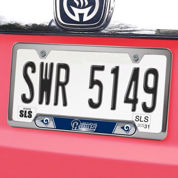 Wholesale-Los Angeles Rams Embossed License Plate Frame NFL Exterior Auto Accessory - 6.25" x 12.25" SKU: 61968