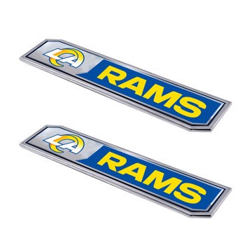 Wholesale-Los Angeles Rams Embossed Truck Emblem 2-pk NFL Exterior Auto Accessory - Aluminum - 2 Piece Set SKU: 60822