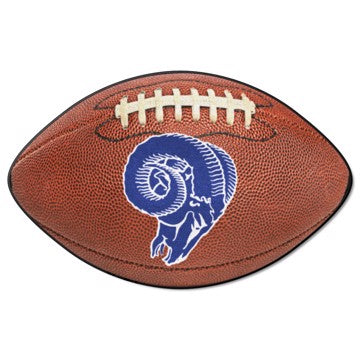 Wholesale-Los Angeles Rams Football Mat - Retro Collection NFL Accent Rug - Shaped - 20.5" x 32.5" SKU: 32618