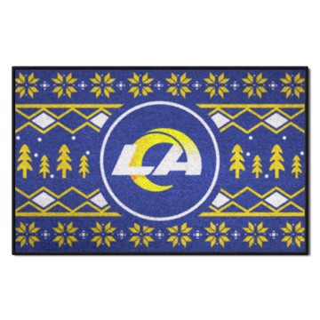 Wholesale-Los Angeles Rams Holiday Sweater Starter Mat NFL Accent Rug - 19" x 30" SKU: 26218