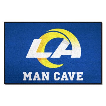 Wholesale-Los Angeles Rams Man Cave Starter NFL Accent Rug - 19" x 30" SKU: 14373