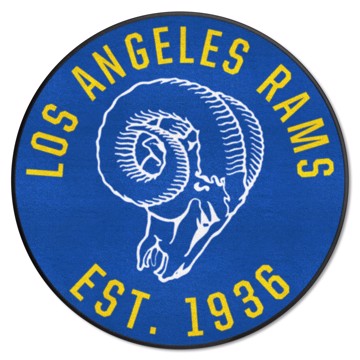 Wholesale-Los Angeles Rams Roundel Mat - Retro Collection NFL Accent Rug - Round - 27" diameter SKU: 32621