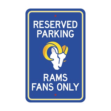 Wholesale-Los Angeles Rams Team Color Reserved Parking Sign Décor 18in. X 11.5in. Lightweight NFL Lightweight Décor - 18" X 11.5" SKU: 32167
