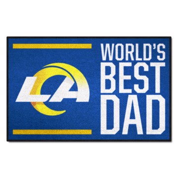 Wholesale-Los Angeles Rams World's Best Dad Starter Mat NFL Accent Rug - 19" x 30" SKU: 18185