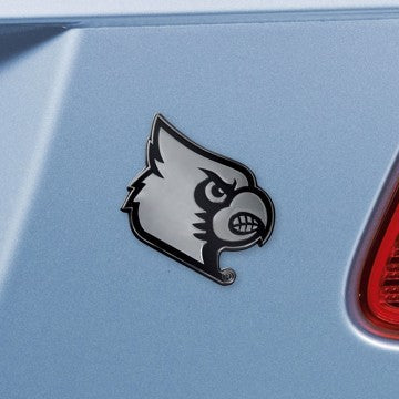 Wholesale-Louisville Emblem - Chrome University of Louisville Chrome Emblem 2.9"x3.2" - "Cardinal" Logo SKU: 14821