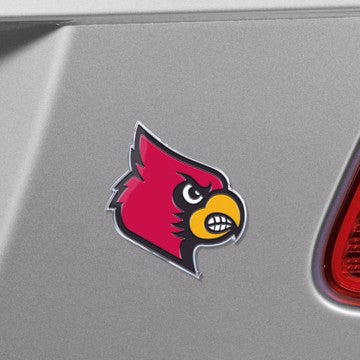 Wholesale-Louisville Embossed Color Emblem University of Louisville Embossed Color Emblem 3.25” x 3.25” - "Cardinal" Logo SKU: 60536