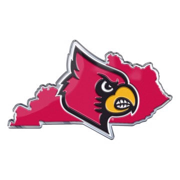 Wholesale-Louisville Embossed State Emblem University of Louisville Embossed State Emblem 3.25” x 3.25 - "Cardinal" Logo / Shape of Kentucky SKU: 60872