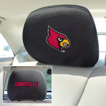 Wholesale-Louisville Headrest Cover Set University of Louisville Headrest Cover Set 10"x13" - "Cardinal" Logo & Wordmark SKU: 12578
