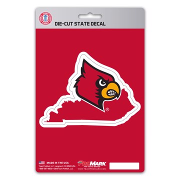 Wholesale-Louisville State Shape Decal University of Louisville State Shape Decal 5” x 6.25” - "Cardinal" Logo / Shape of Kentucky SKU: 61336