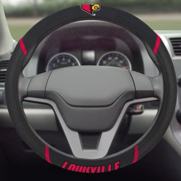 Wholesale-Louisville Steering Wheel Cover University of Louisville Steering Wheel Cover 15"x15" - "Cardinal" Logo & "Louisville" Wordmark SKU: 14819