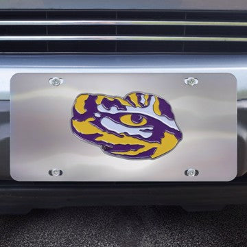 Wholesale-LSU Diecast License Plate Louisiana State University Diecast License Plate 12"x6" - "Tiger Eye" Logo SKU: 26922