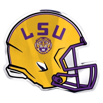 Wholesale-LSU Embossed Helmet Emblem Louisiana State University Embossed Helmet Emblem 3.25” x 3.25 - "LSU & Tiger Head" Logo SKU: 60761