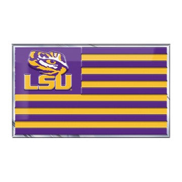 Wholesale-LSU Embossed State Flag Emblem Louisiana State University Embossed State Flag Emblem 2" x 3.5" - Primary Team Logo on State Flag Design SKU: 60929