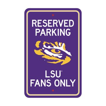 Wholesale-LSU Tigers Team Color Reserved Parking Sign Décor 18in. X 11.5in. Lightweight SKU: 32193