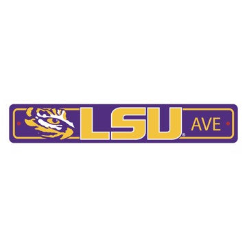 Wholesale-LSU Tigers Team Color Street Sign Décor 4in. X 24in. Lightweight SKU: 32244