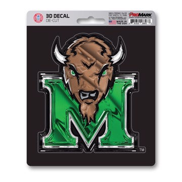 Wholesale-Marshall 3D Decal Marshall University 3D Decal 5” x 6.25” - "Bison Head & M" Logo SKU: 62850