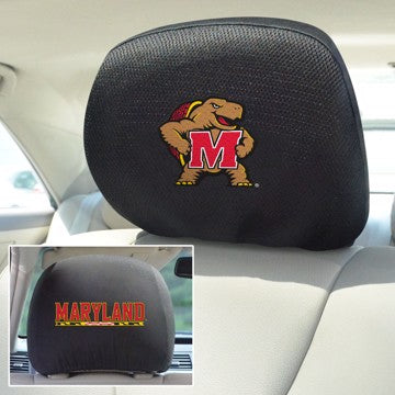 Wholesale-Maryland Headrest Cover Set University of Maryland Headrest Cover Set 10"x13" - "Turtle & M" Logo & Wordmark SKU: 12580