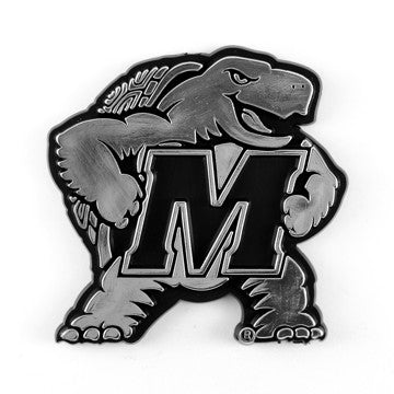 Wholesale-Maryland Molded Chrome Emblem University of Maryland Molded Chrome Emblem 3.25” x 3.25 - "M & Turtle" Logo SKU: 60352