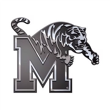 Wholesale-Memphis Molded Chrome Emblem University of Memphis Molded Chrome Emblem 3.25” x 3.25 - "M & Tiger" Logo SKU: 60391