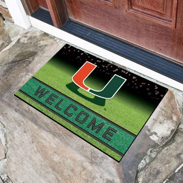 Wholesale-Miami Crumb Rubber Door Mat University of Miami Crumb Rubber Door Mat 18"x30" - "U" Logo SKU: 19984