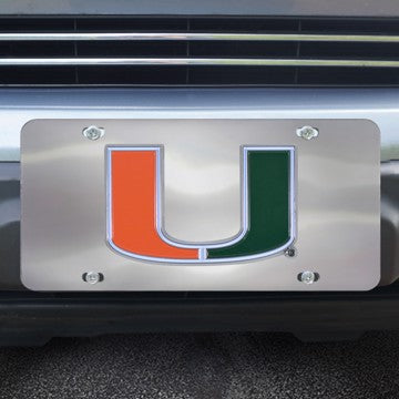 Wholesale-Miami Diecast License Plate University of Miami Diecast License Plate 12"x6" - "U" Logo SKU: 24525