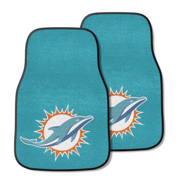 Wholesale-Miami Dolphins 2-pc Carpet Car Mat Set NFL Auto Floor Mat - 2 piece Set - 17" x 27" SKU: 5790