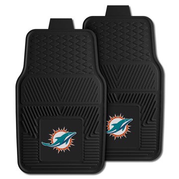 Wholesale-Miami Dolphins 2-pc Vinyl Car Mat Set NFL Auto Floor Mat - 2 piece Set - 17" x 27" SKU: 8770