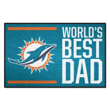 Wholesale-Miami Dolphins World's Best Dad Starter Mat NFL Accent Rug - 19" x 30" SKU: 18173