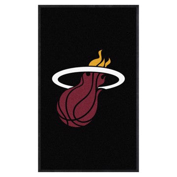 Wholesale-Miami Heat 3X5 High-Traffic Mat with Rubber Backing NBA Commercial Mat - Portrait Orientation - Indoor - 33.5" x 57" SKU: 9926