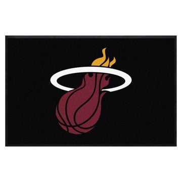 Wholesale-Miami Heat 4X6 High-Traffic Mat with Rubber Backing NBA Commercial Mat - Landscape Orientation - Indoor - 43" x 67" SKU: 9927