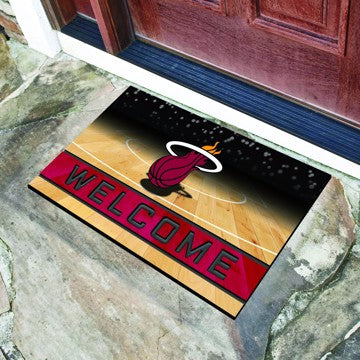 Wholesale-Miami Heat Crumb Rubber Door Mat NBA Outdoor Door Mat - 18" x 30" SKU: 21955