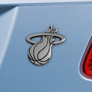 Wholesale-Miami Heat Emblem - Chrome NBA Exterior Auto Accessory - Chrome Emblem - 3.2" x 3" SKU: 14863