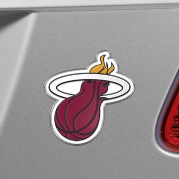Wholesale-Miami Heat Embossed Color Emblem NBA Exterior Auto Accessory - Aluminum Color SKU: 60435