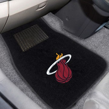 Wholesale-Miami Heat Embroidered Car Mat Set NBA Auto Floor Mat - 2 piece Set - 17" x 25.5" SKU: 17609