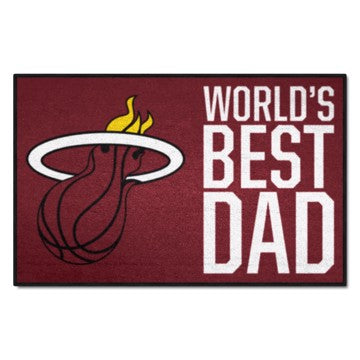 Wholesale-Miami Heat Starter Mat - World's Best Dad NBA Accent Rug - 19" x 30" SKU: 31192