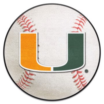 Wholesale-Miami Hurricanes Baseball Mat 27" diameter SKU: 4457