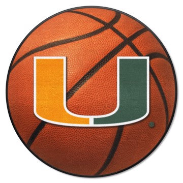 Wholesale-Miami Hurricanes Basketball Mat 27" diameter SKU: 4458