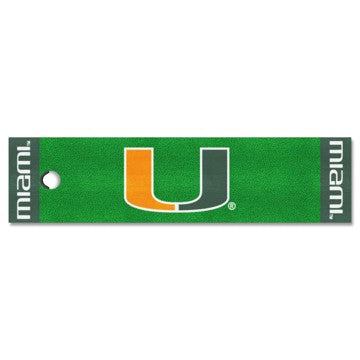 Wholesale-Miami Hurricanes Putting Green Mat 1.5ft. x 6ft. SKU: 9085