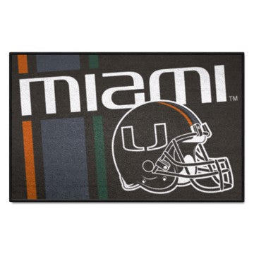 Wholesale-Miami Hurricanes Starter Mat - Uniform NCAA Accent Rug - 19" x 30" SKU: 36850