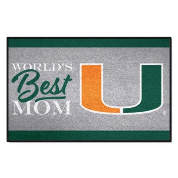 Wholesale-Miami Hurricanes Starter Mat - World's Best Mom 19"x30" SKU: 34583