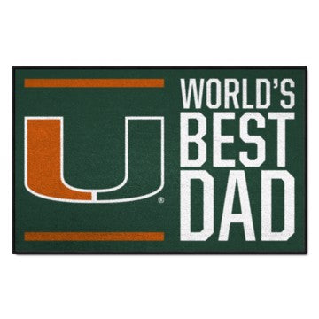 Wholesale-Miami Hurricanes World's Best Dad Starter Mat 19"x30" SKU: 18215